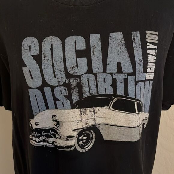 Social Distortion Band Black Distressed Highway 101 Graphic Shirt Music Rock - Picture 4 of 8